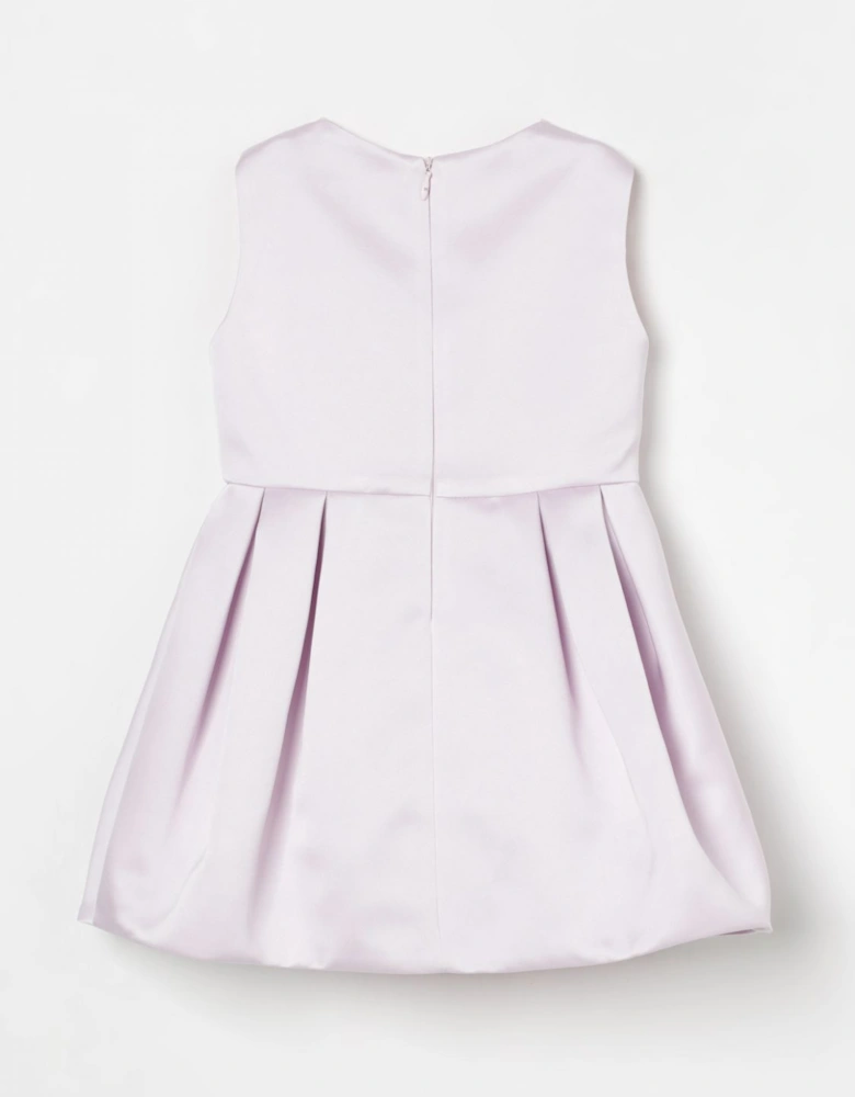 Girls Satin Bow Dress
