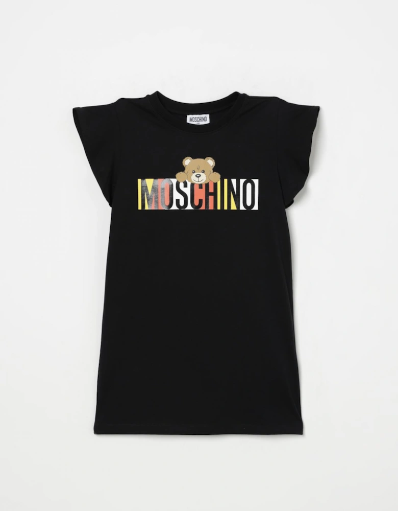 Girls Short Sleeve Teddy Graphic Dress