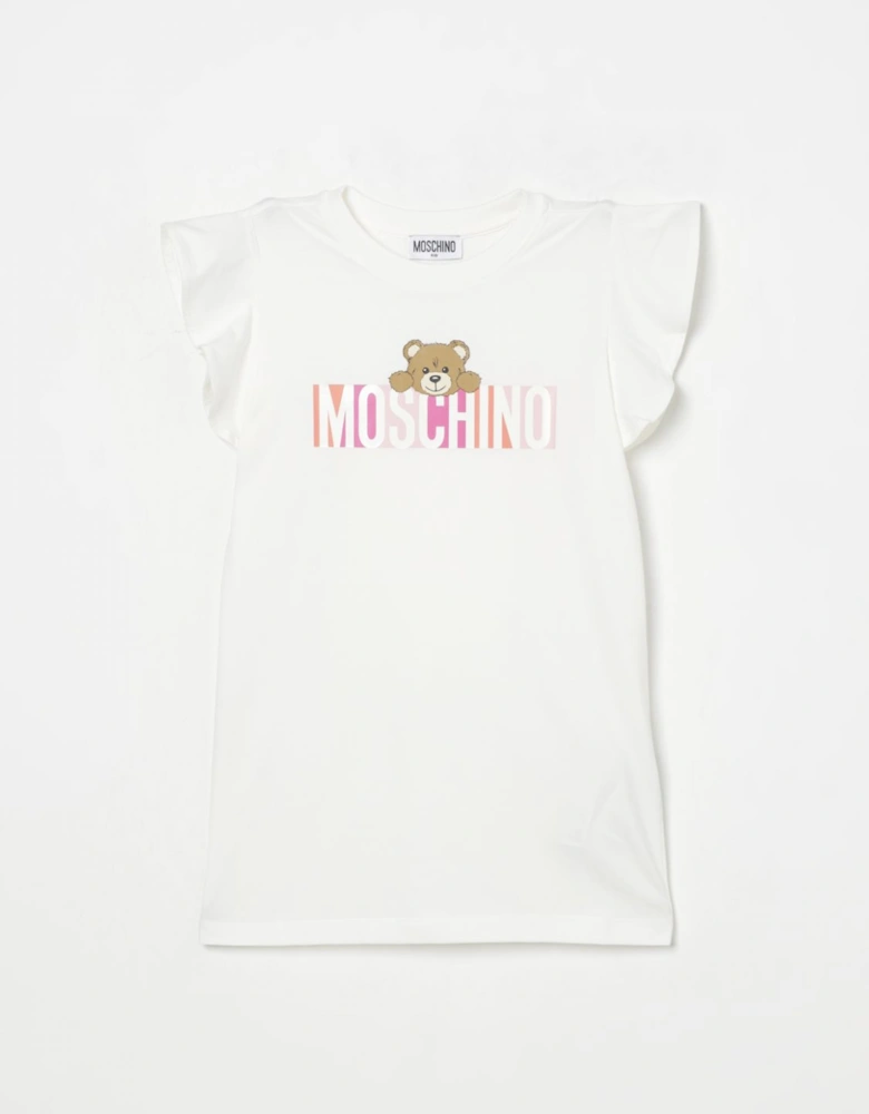 Girls Short Sleeve Teddy Graphic Dress