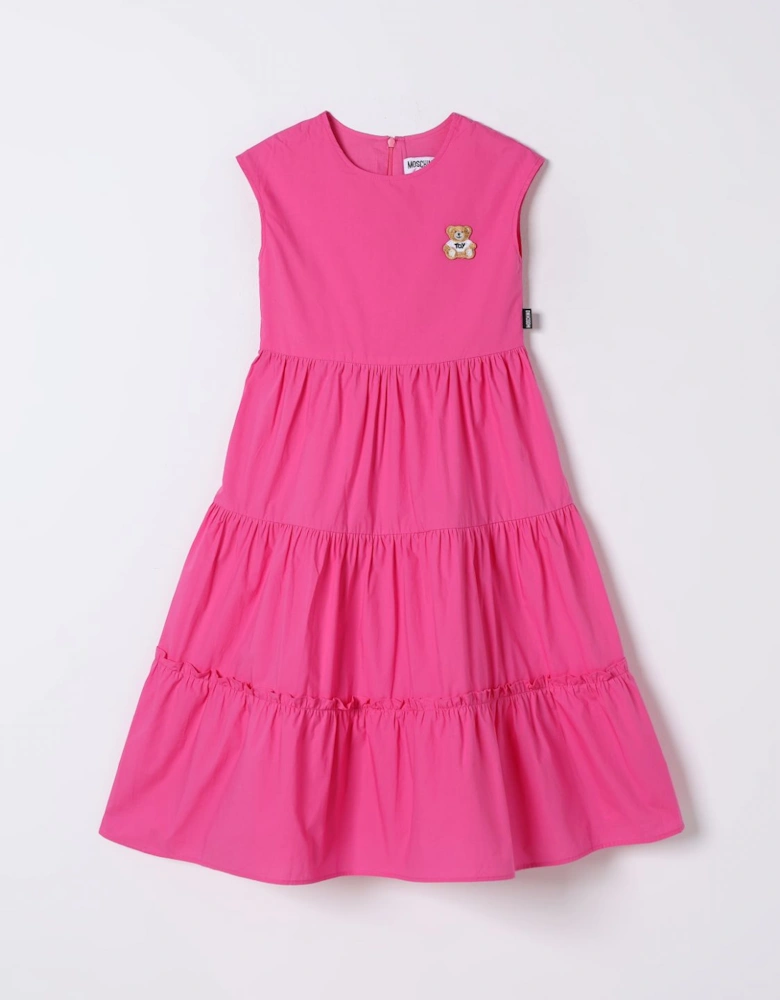Tiered Cotton Dress Teddy Bear