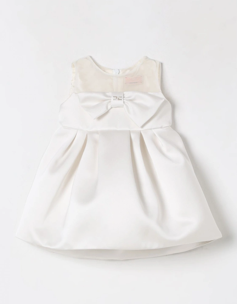 Girls Satin Bow Dress