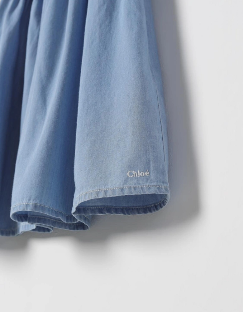 Denim Dress Cape Sleeves