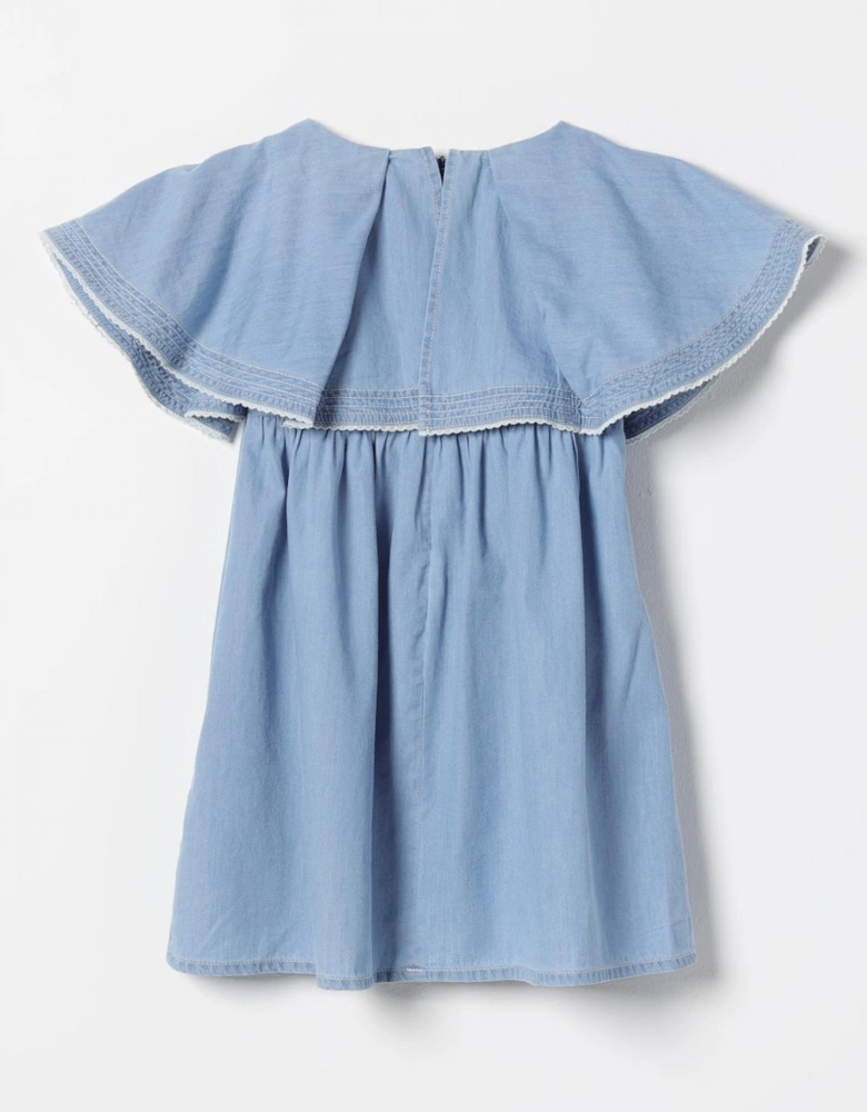 Denim Dress Cape Sleeves