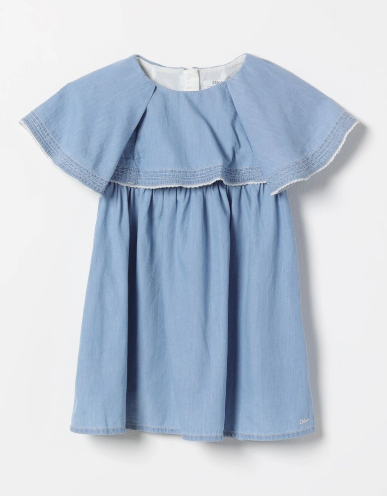 Denim Dress Cape Sleeves