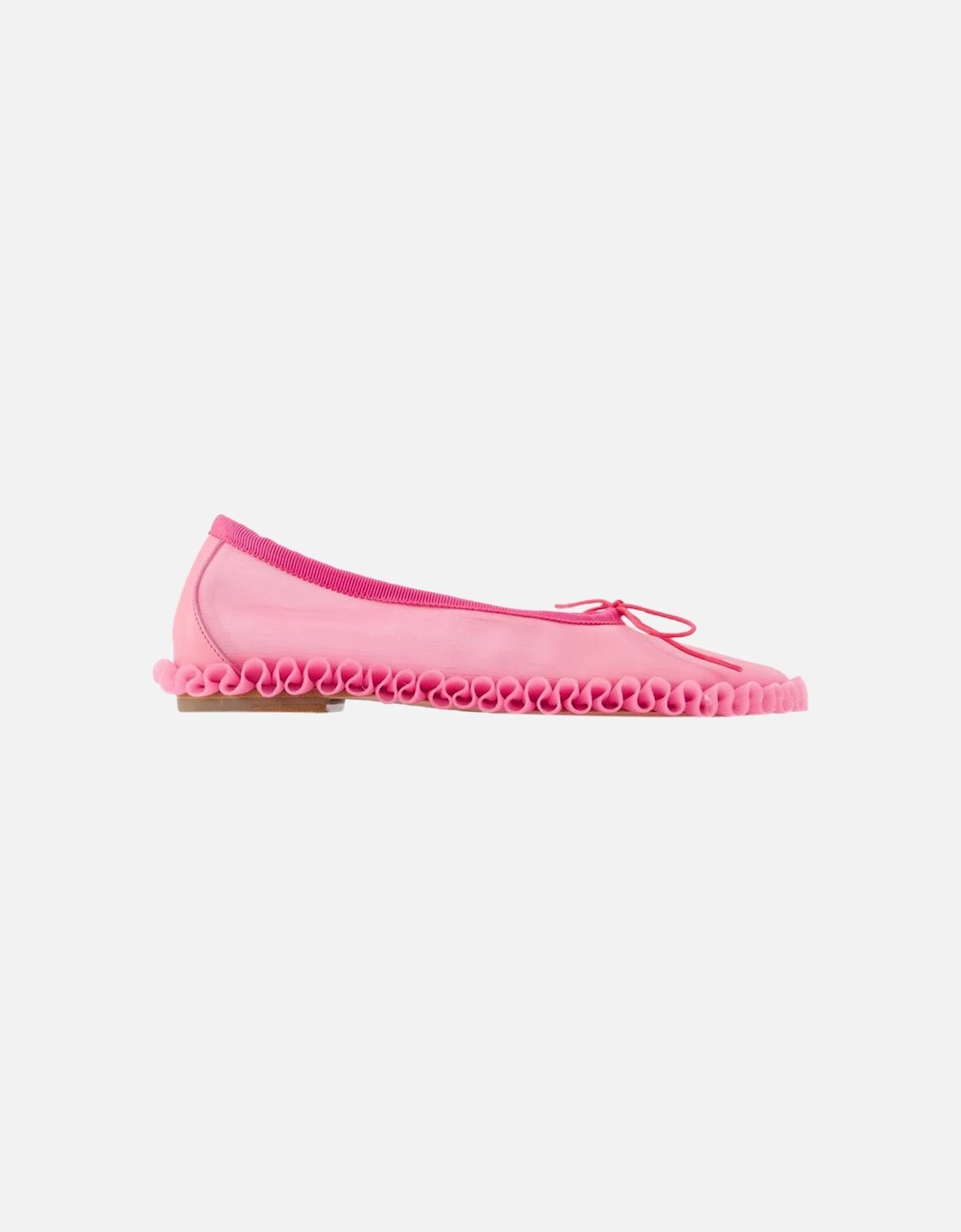 Frill Trim Ballerina Flats Leather Sole, 5 of 4