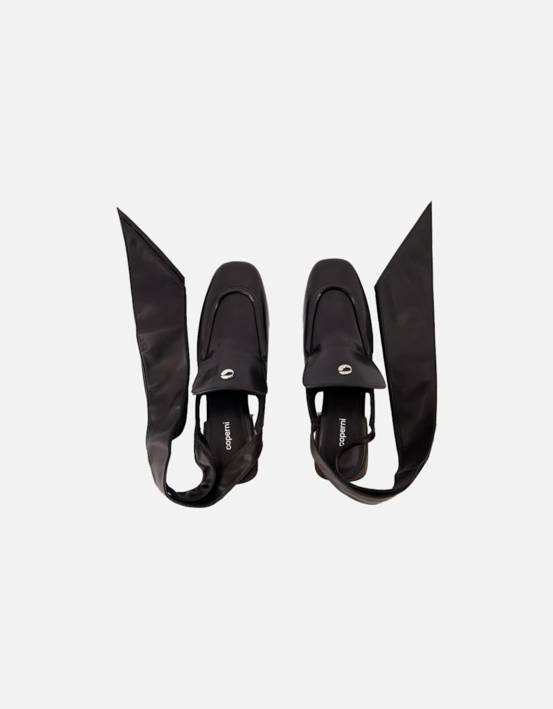 Leather Block Heel Slingback