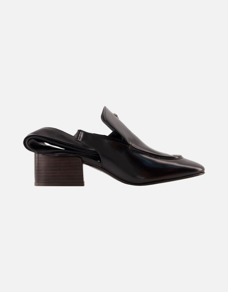 Leather Block Heel Slingback