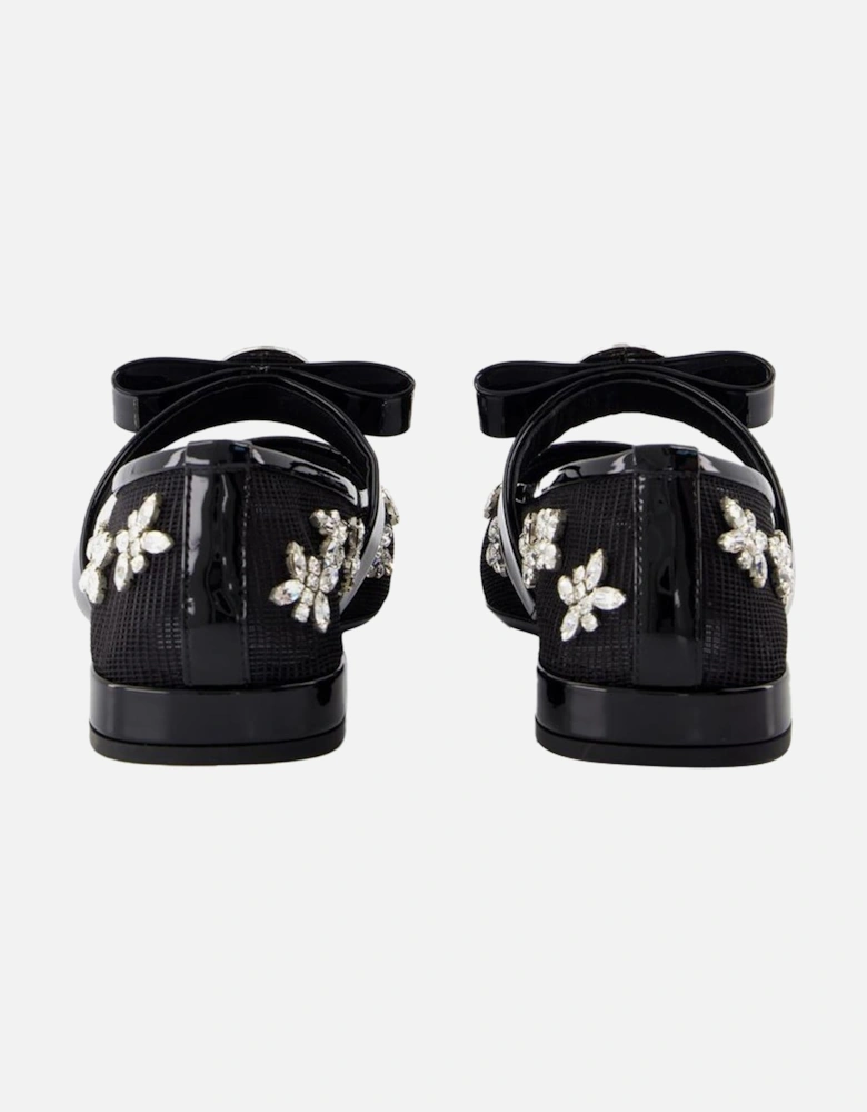 Crystal Embellished Mesh Flats