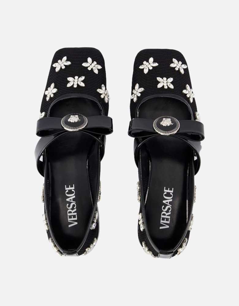 Crystal Embellished Mesh Flats