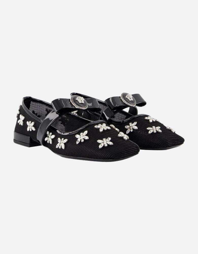 Crystal Embellished Mesh Flats
