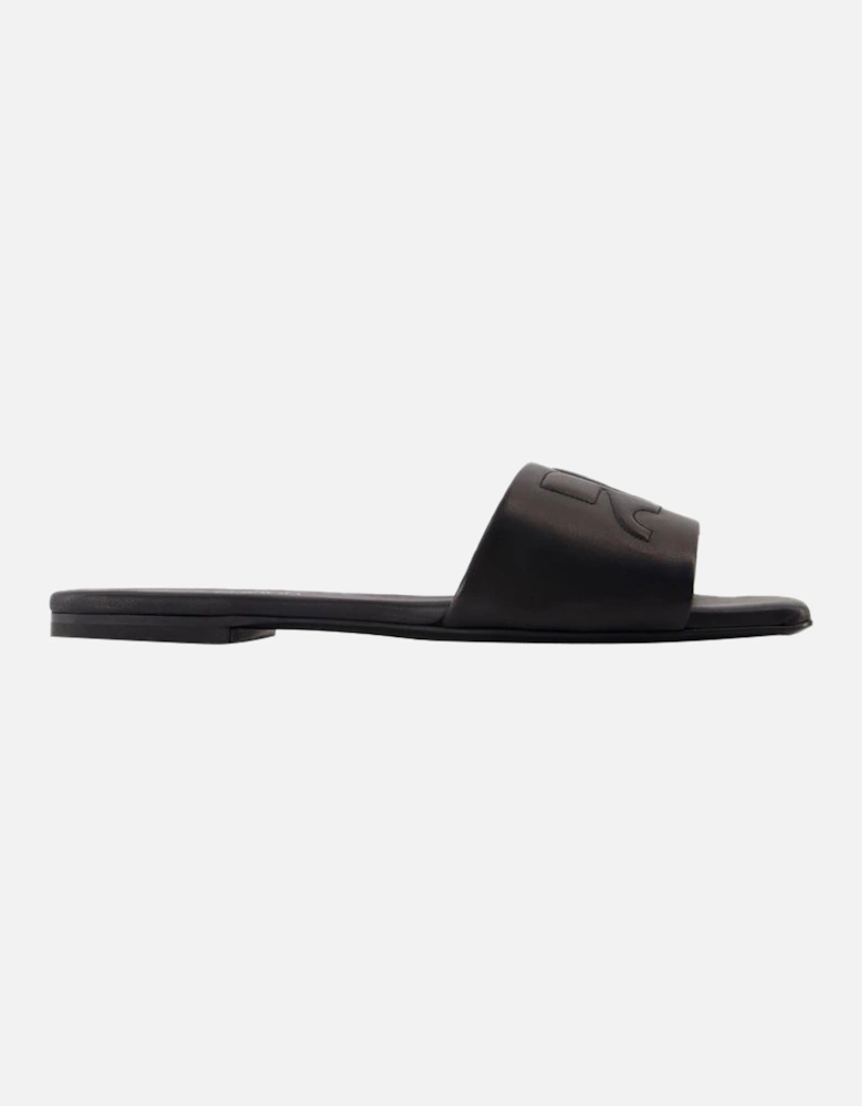 Leather Slides Flat Sole