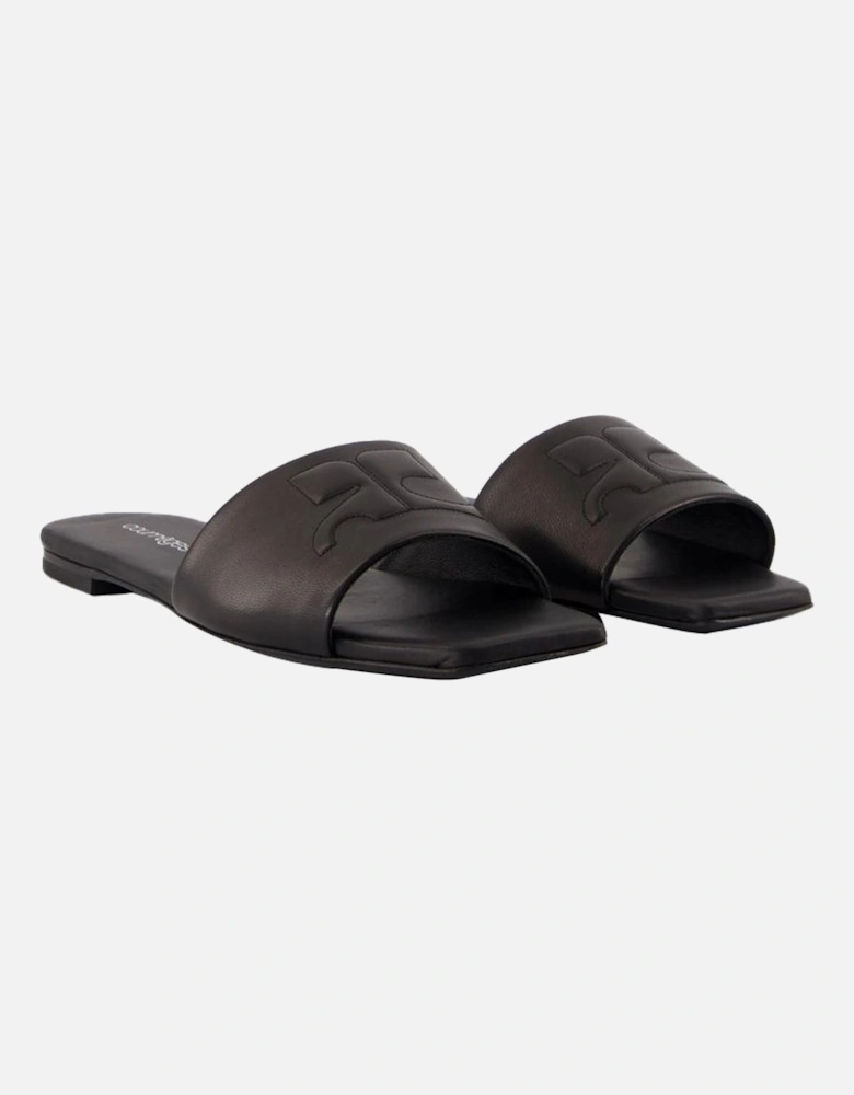 Leather Slides Flat Sole