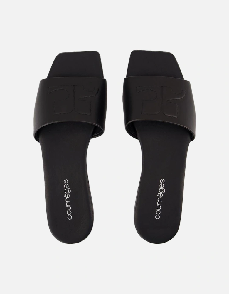 Leather Slides Flat Sole