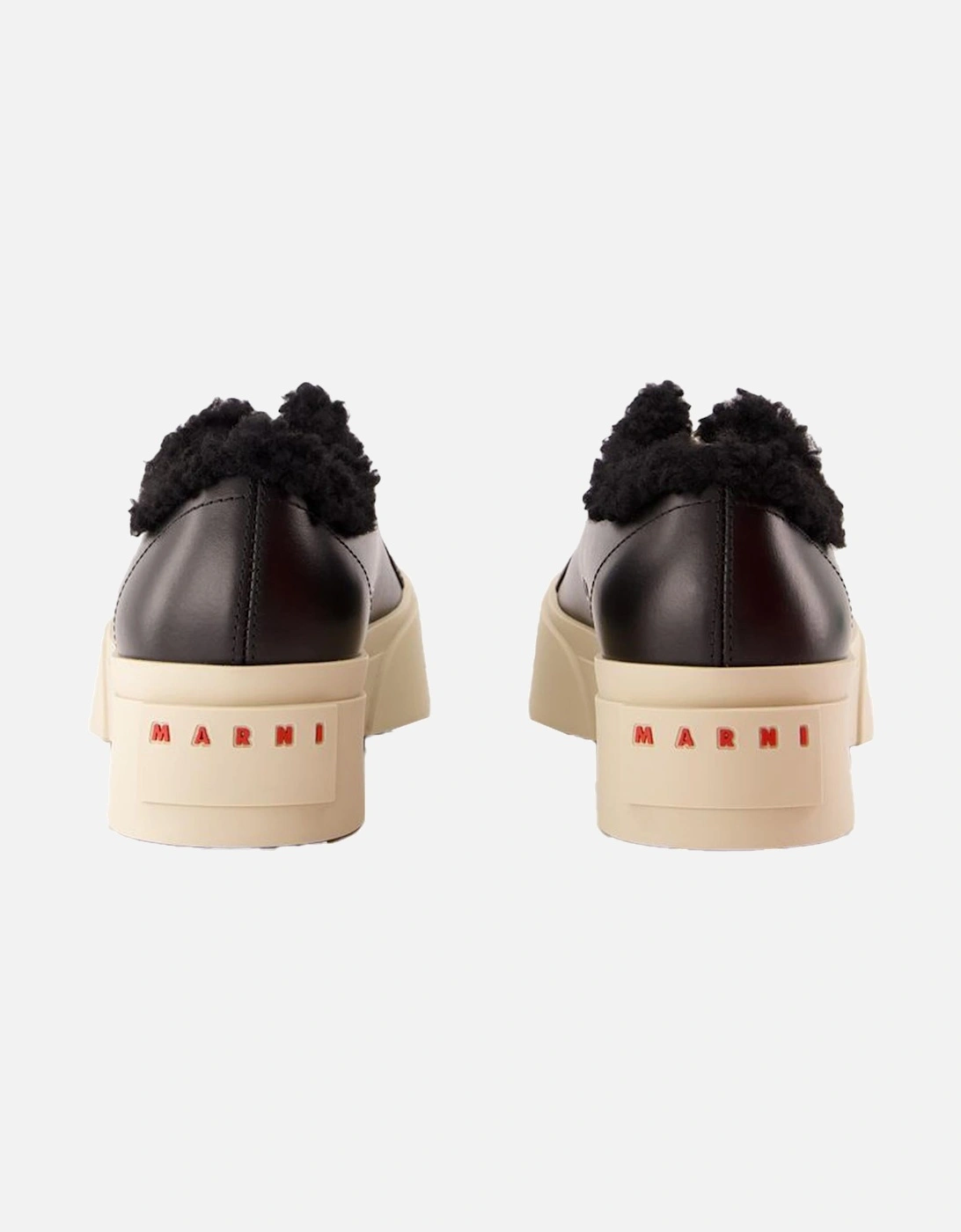 Platform Shearling Trim Sneakers