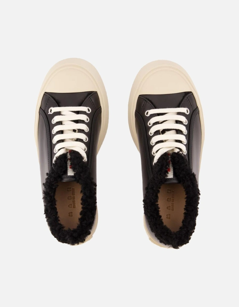 Platform Shearling Trim Sneakers