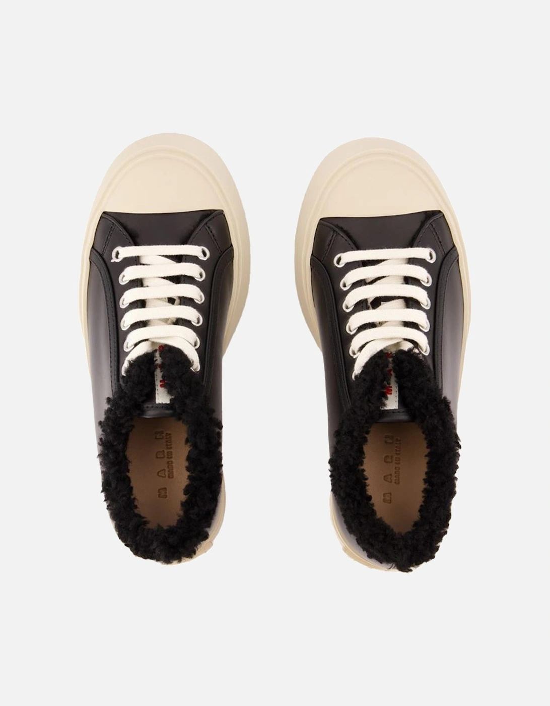 Platform Shearling Trim Sneakers