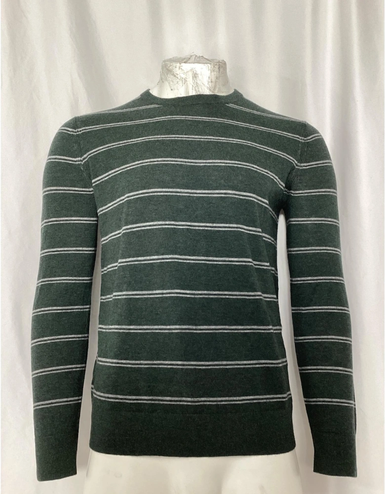 Striped Wool Cashmere Crew Neck Sweater