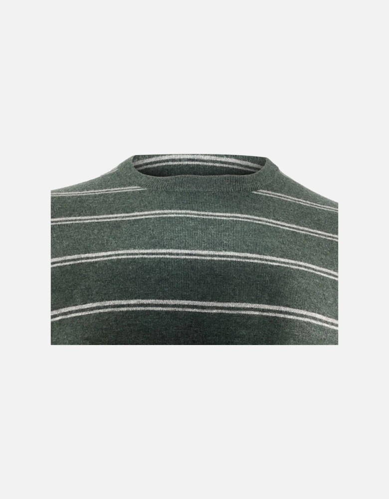 Striped Wool Cashmere Crew Neck Sweater