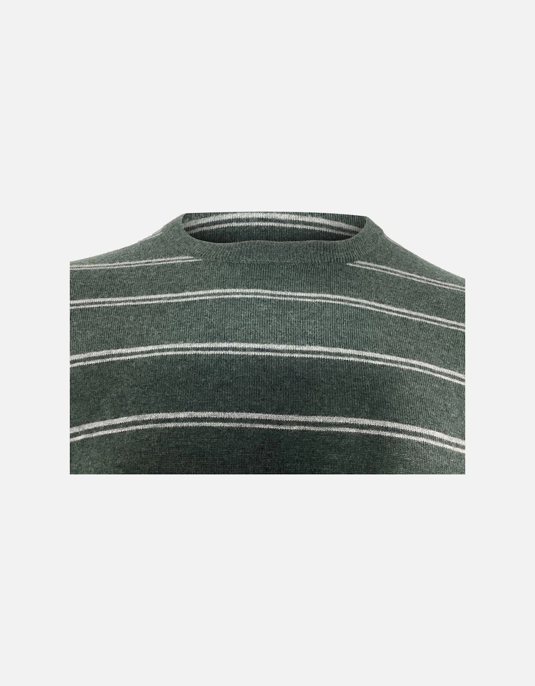 Striped Wool Cashmere Crew Neck Sweater