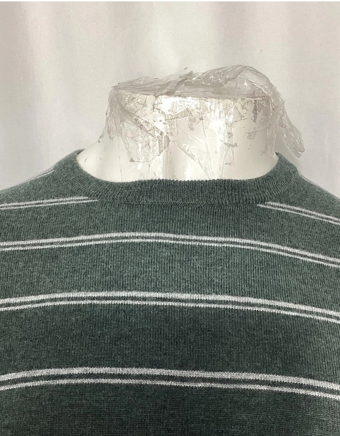Striped Wool Cashmere Crew Neck Sweater