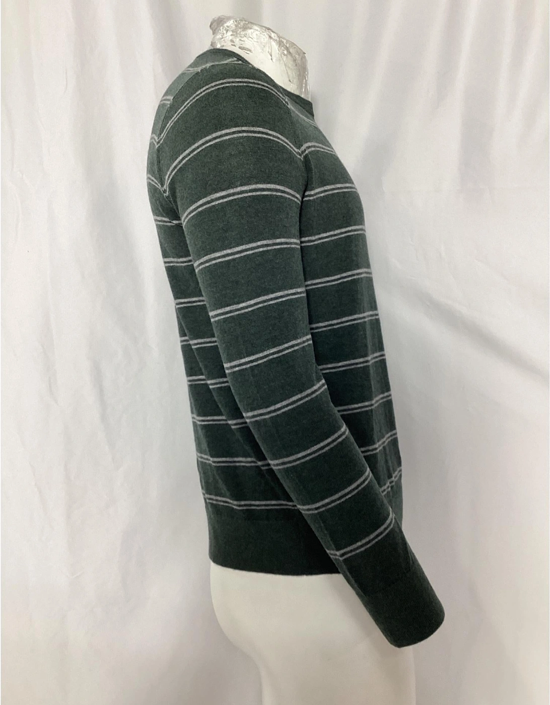 Striped Wool Cashmere Crew Neck Sweater