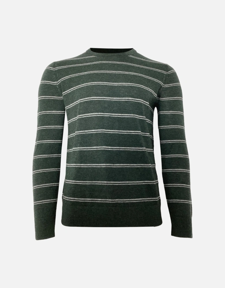 Striped Wool Cashmere Crew Neck Sweater