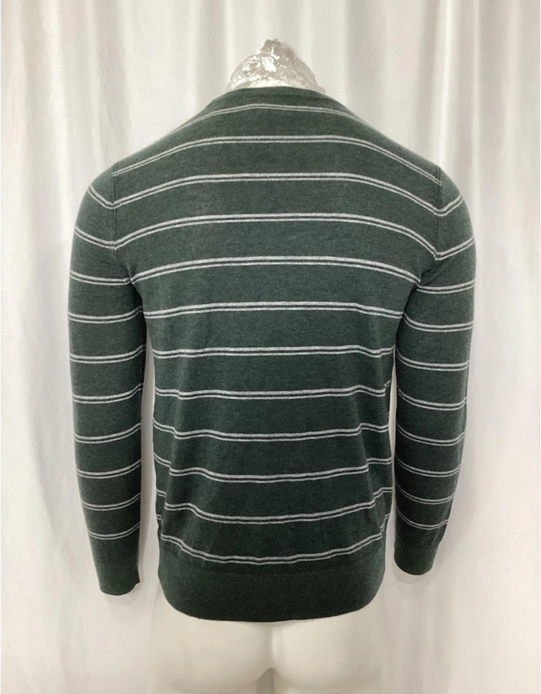 Striped Wool Cashmere Crew Neck Sweater