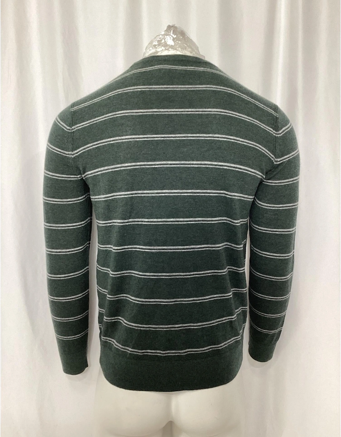 Striped Wool Cashmere Crew Neck Sweater