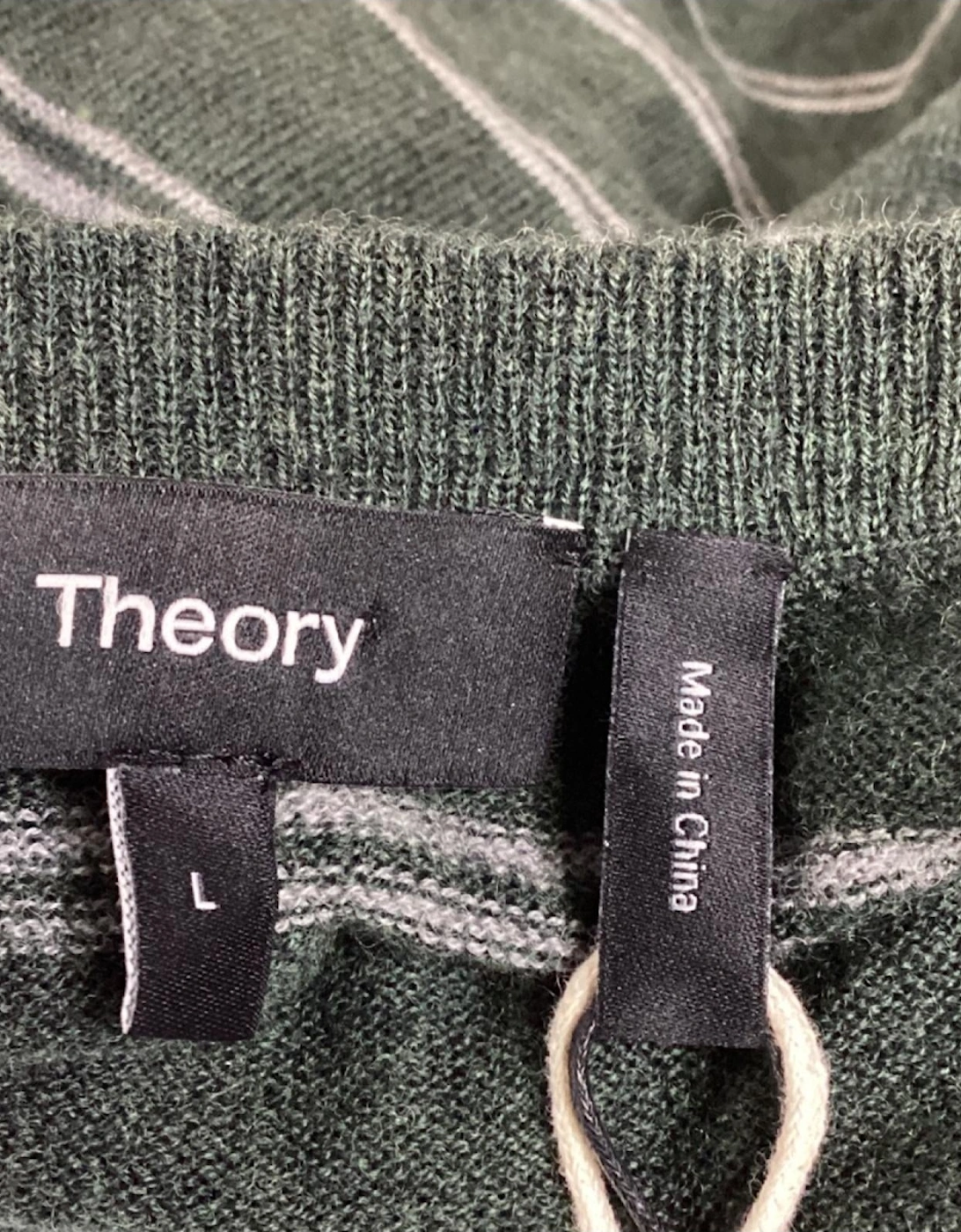 Striped Wool Cashmere Crew Neck Sweater