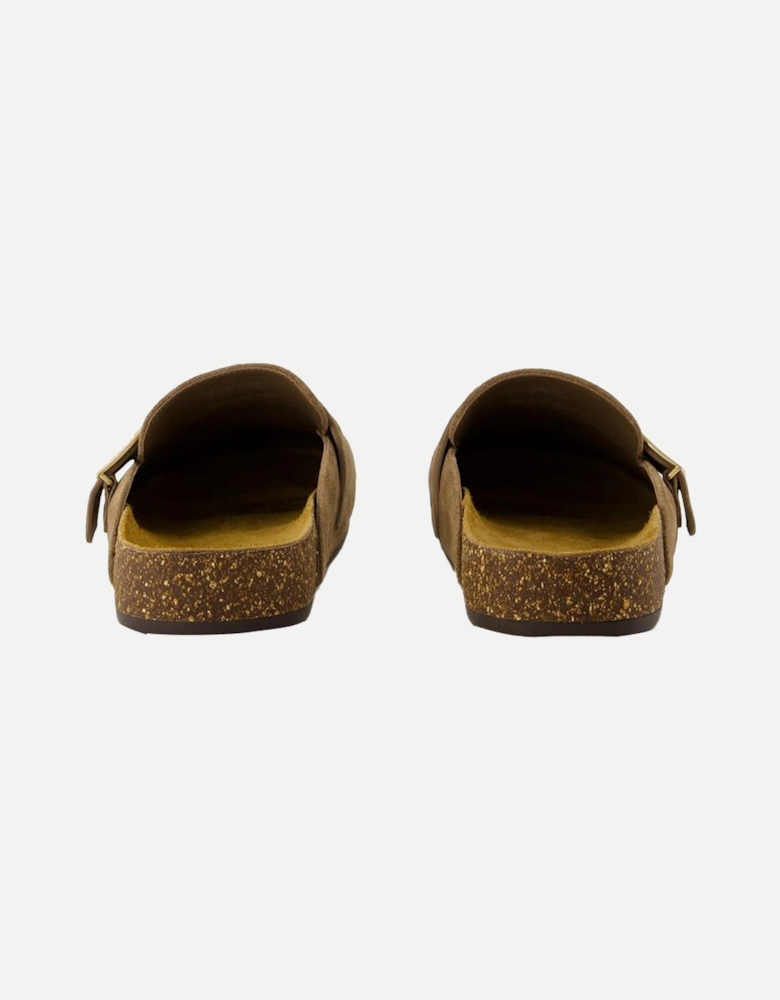 Miller Suede Buckle Mules