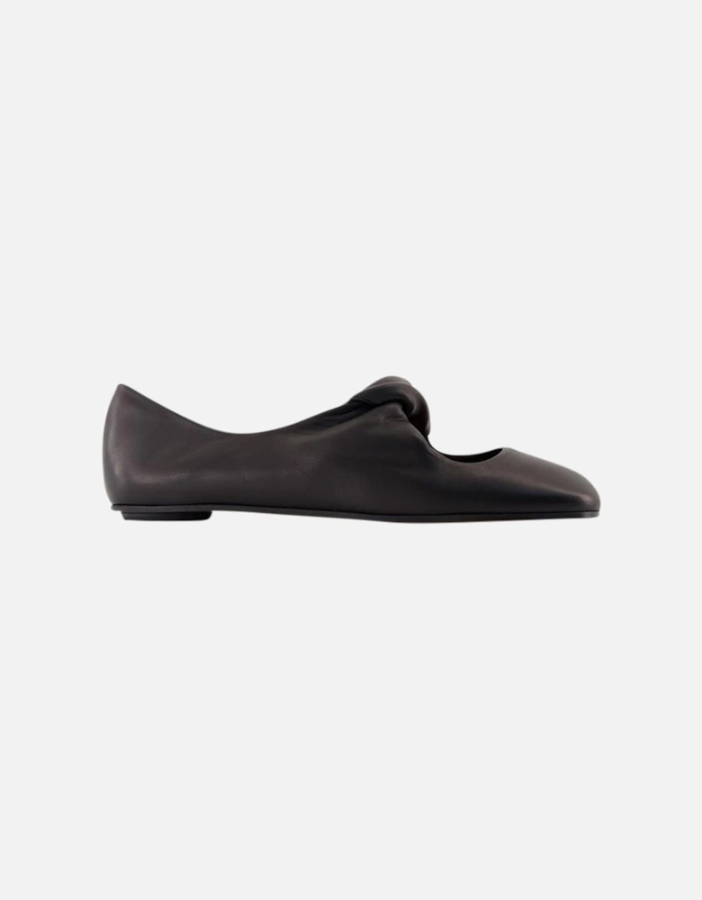 Knotted Ballerina Flats Leather Shoes