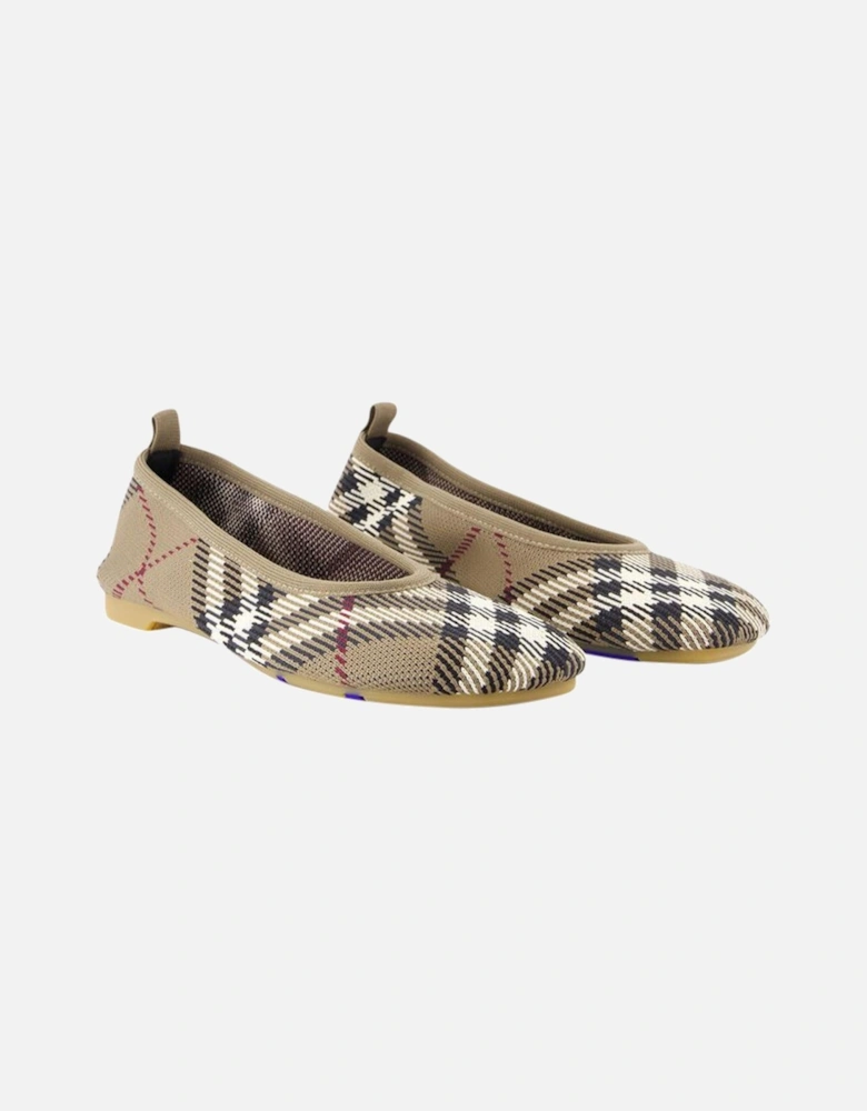 Knitted Check Ballet Flats