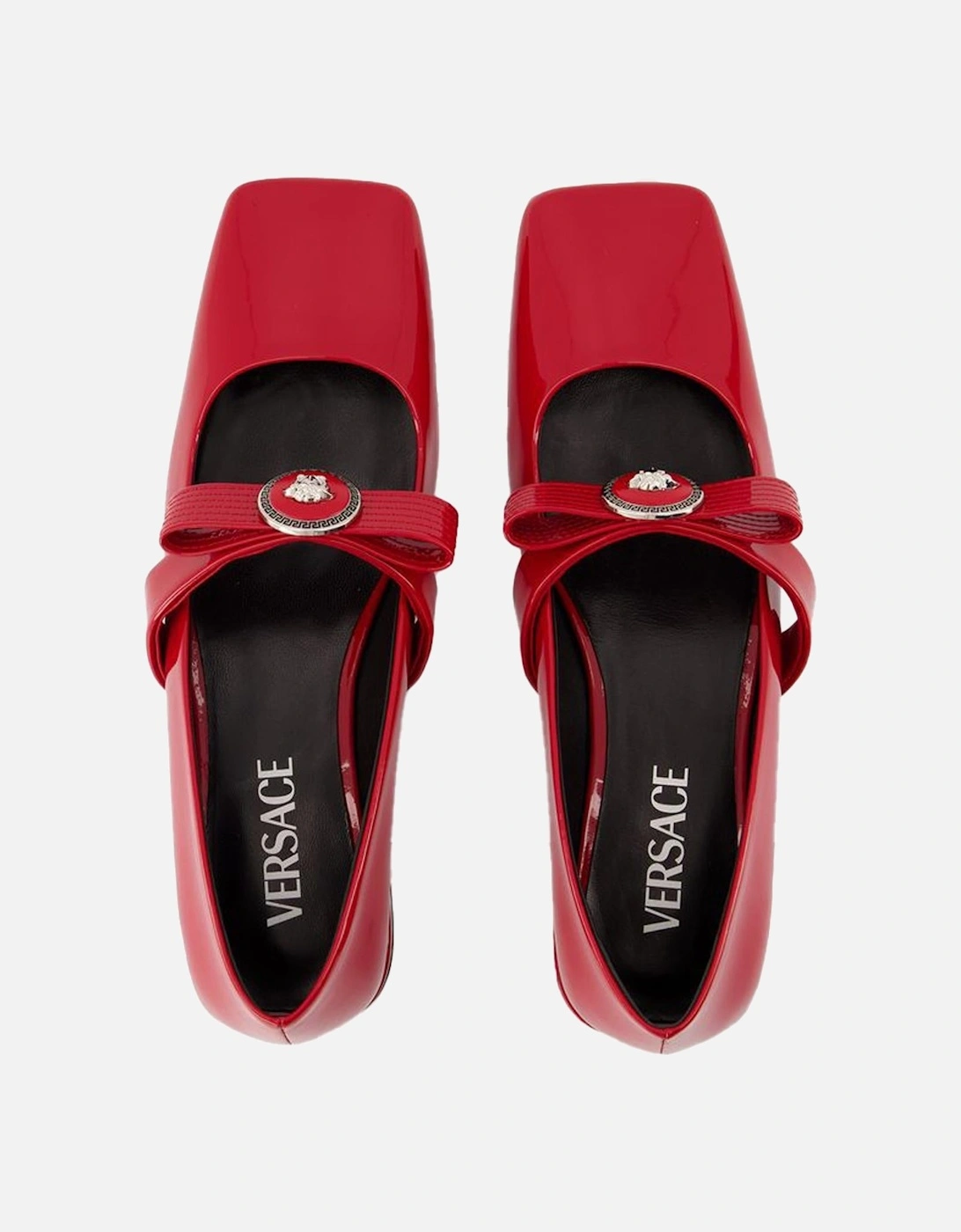 Medusa Buckle Patent Leather Ballerinas