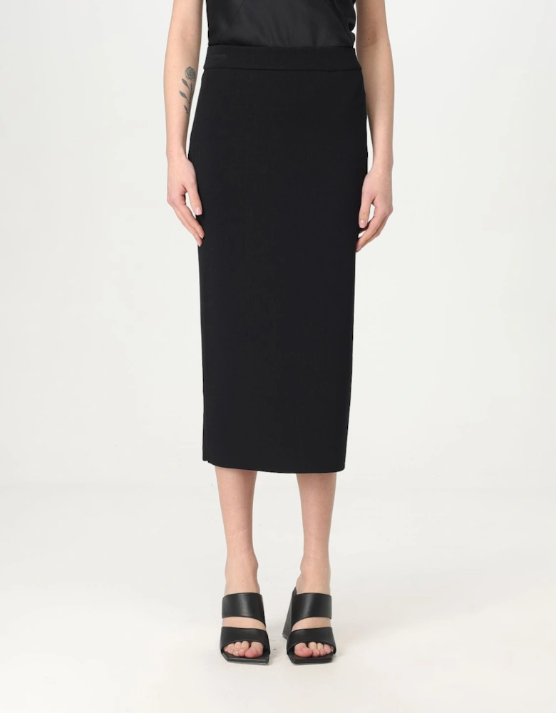 Ribbed Knit Midi Skirt