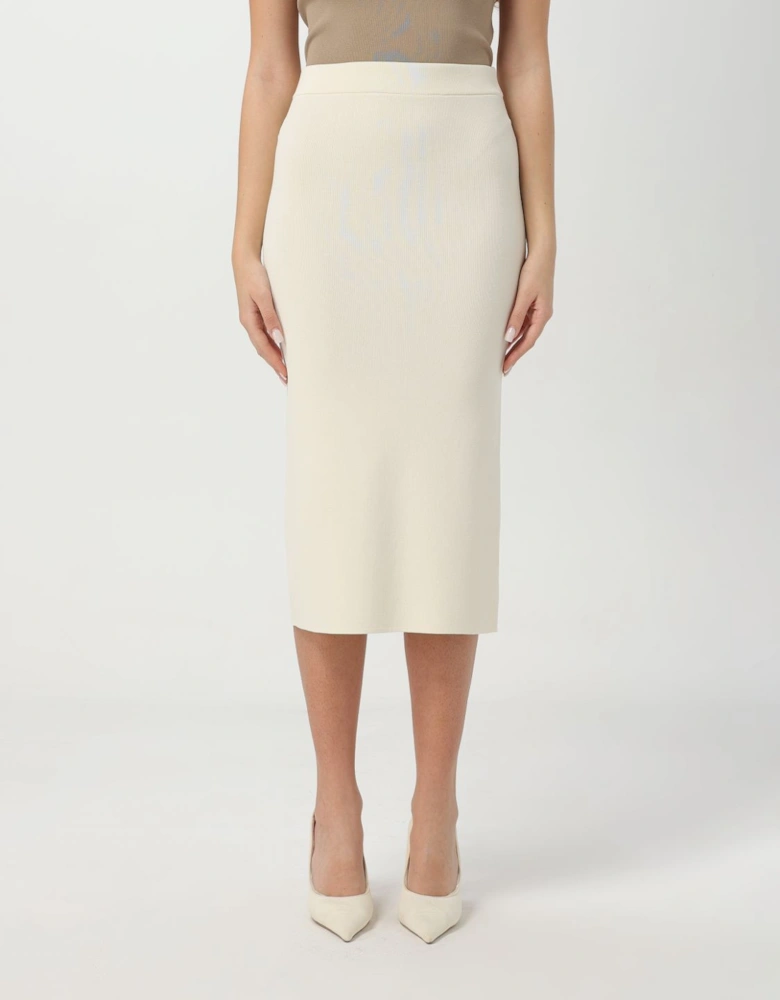 Ribbed Knit Midi Skirt