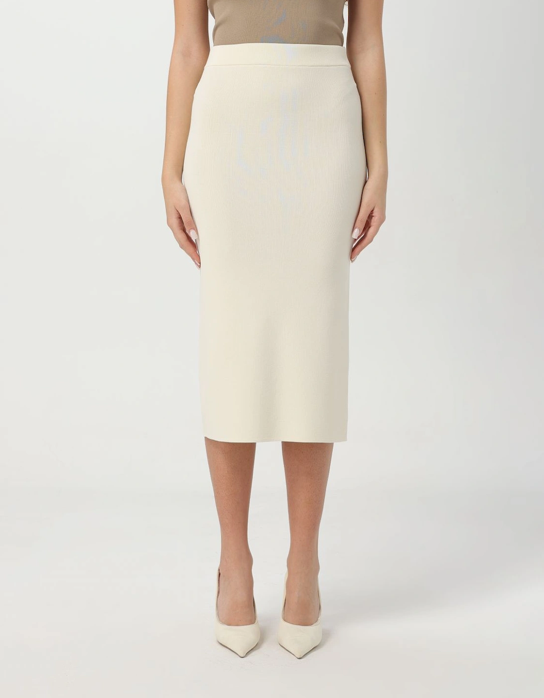 Ribbed Knit Midi Skirt