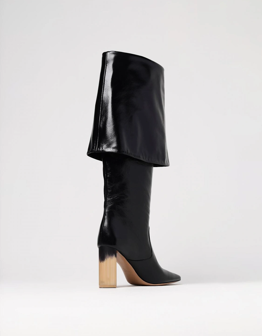 Darcey Leather Boots FoldOver Top