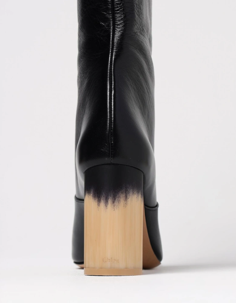 Darcey Leather Boots FoldOver Top