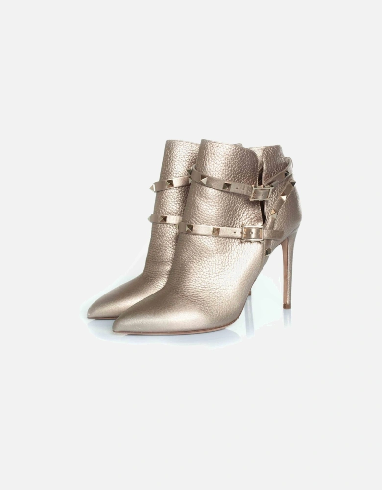 Rockstud PointedToe Ankle Boots