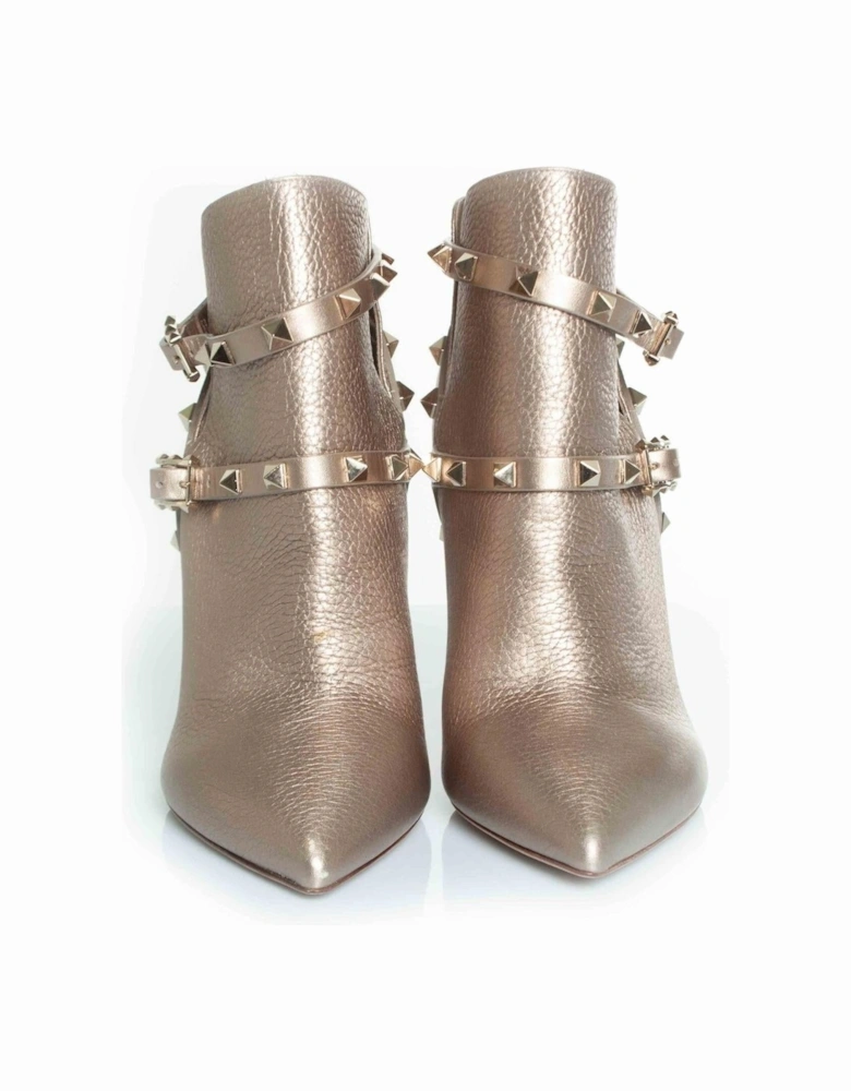 Rockstud PointedToe Ankle Boots