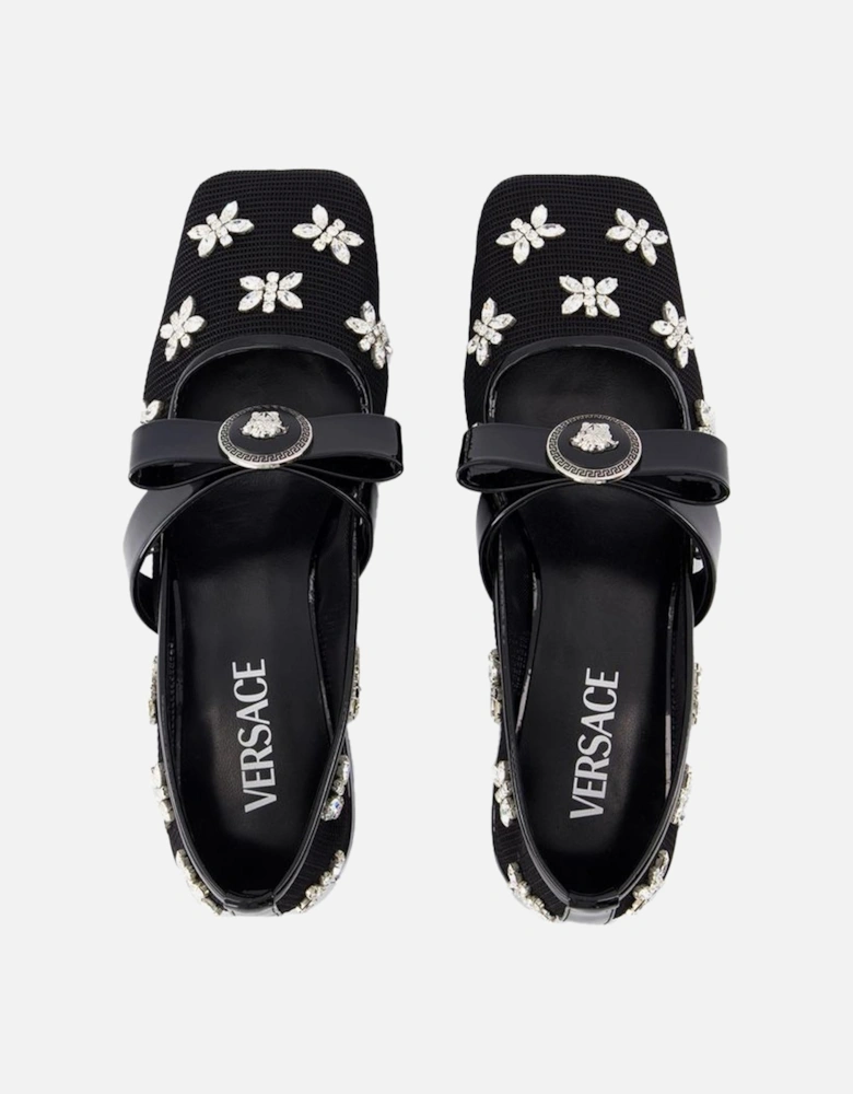 CrystalEmbellished Mesh Mary Janes