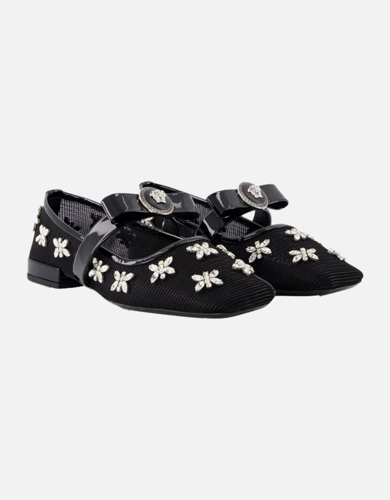 CrystalEmbellished Mesh Mary Janes