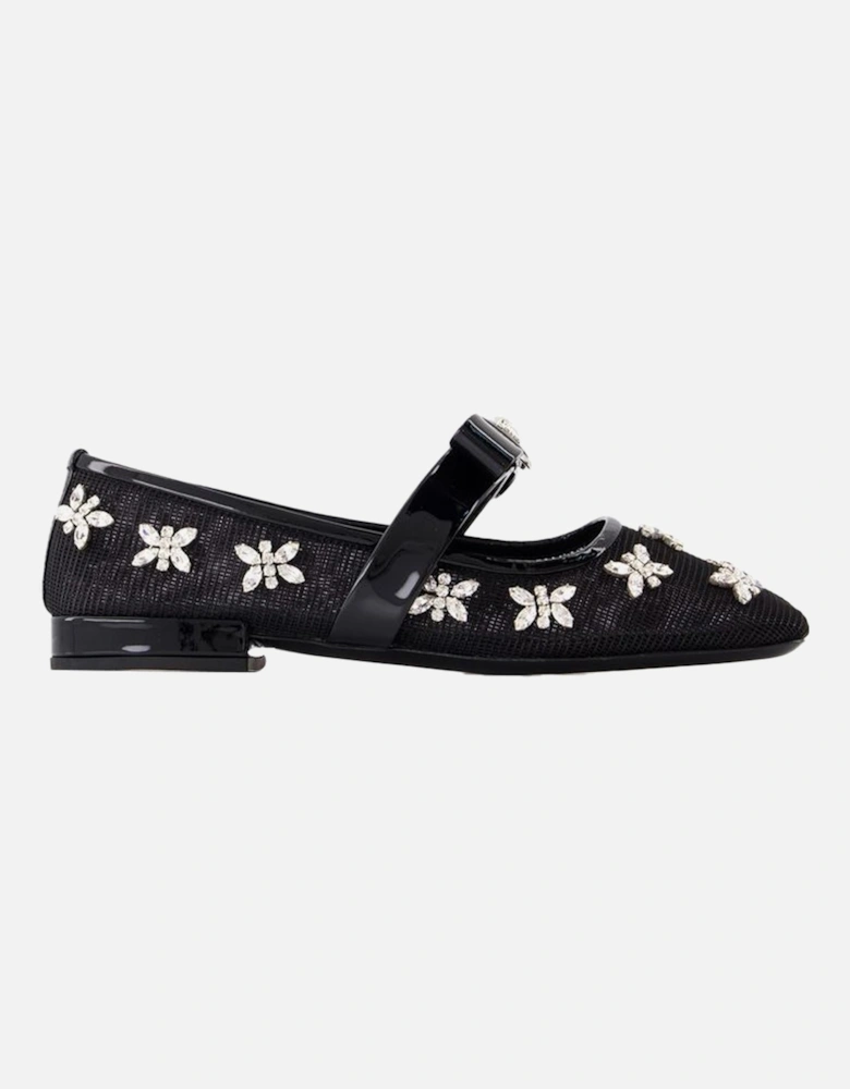 CrystalEmbellished Mesh Mary Janes
