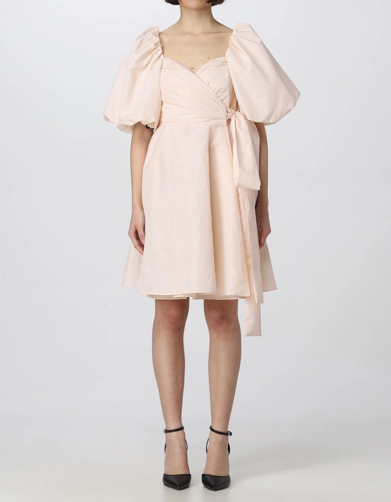 Puff Sleeve Wrap Mini Dress