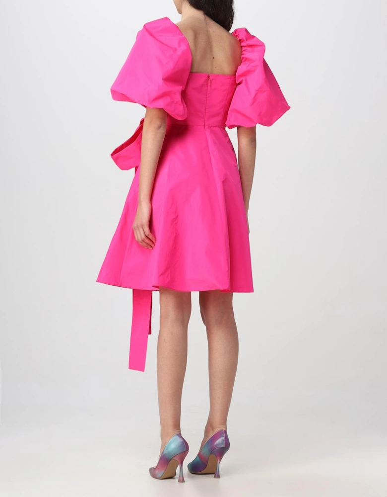 Puff Sleeve Wrap Mini Dress