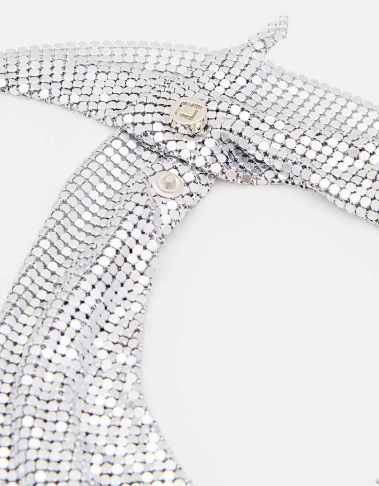 Metal Mesh Draped Scarf