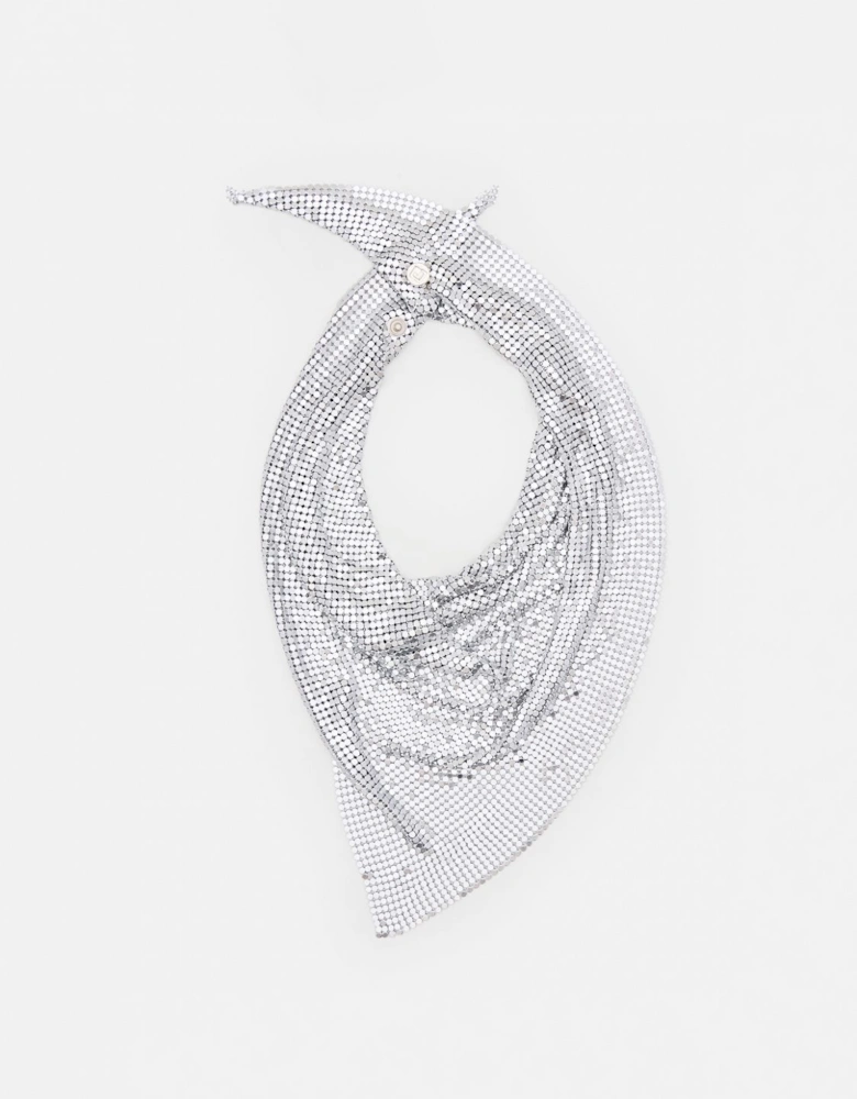 Metal Mesh Draped Scarf