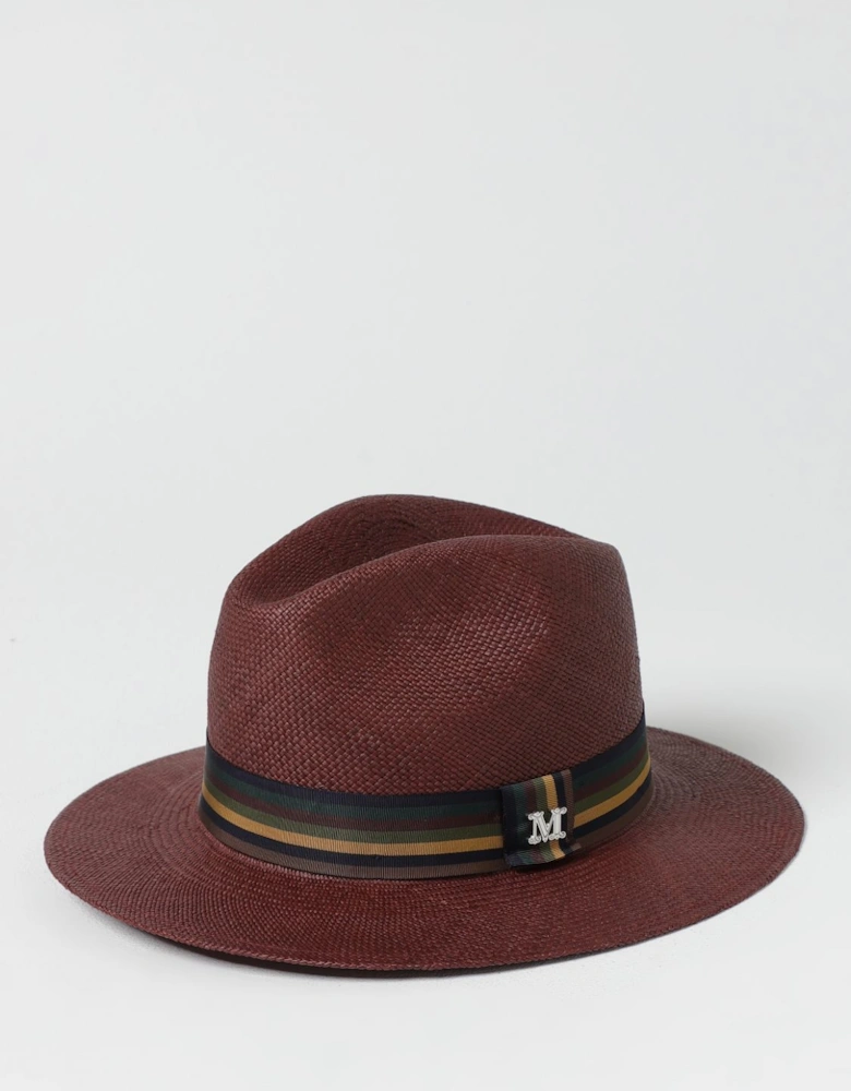Toquilla Straw Fedora Hat with Striped Band