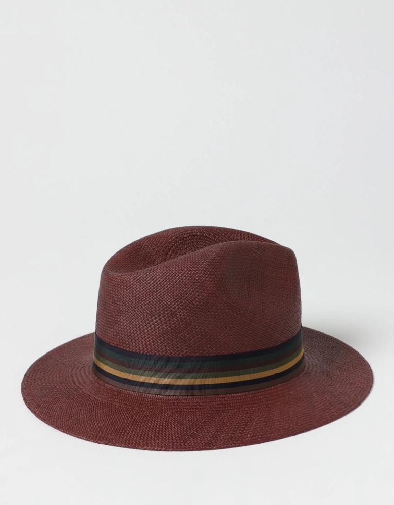 Toquilla Straw Fedora Hat with Striped Band