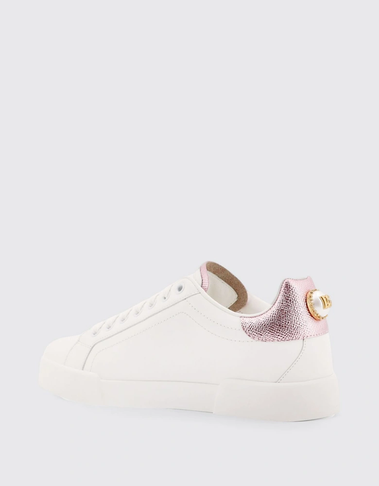 Leather Sneakers with Ornament
